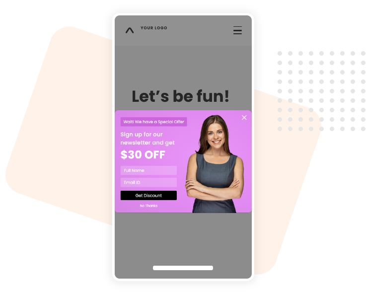 mobile exit intent popup