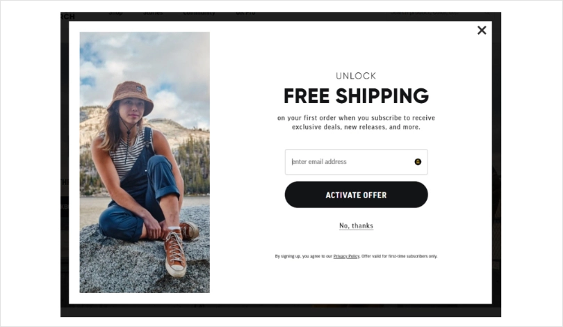 The "Free Shipping on First Order" Popup