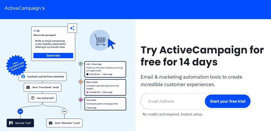 Log in to your ActiveCampaign account