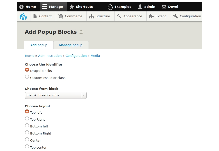 Add popup blocks