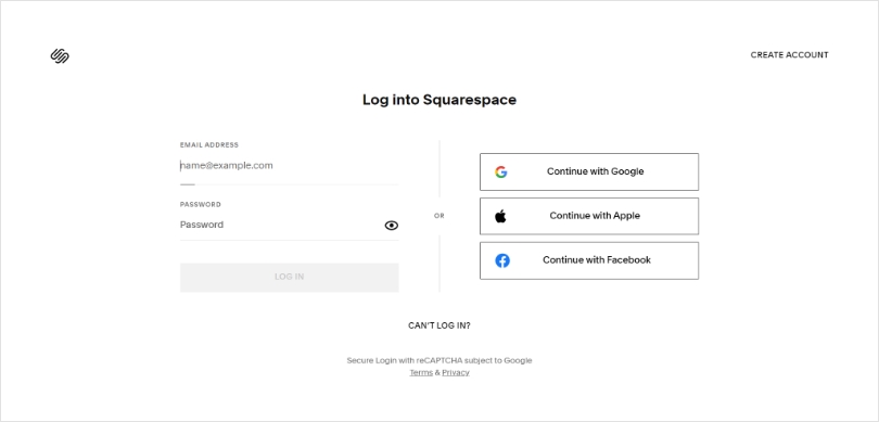 Log in to Squarespace and go to your website