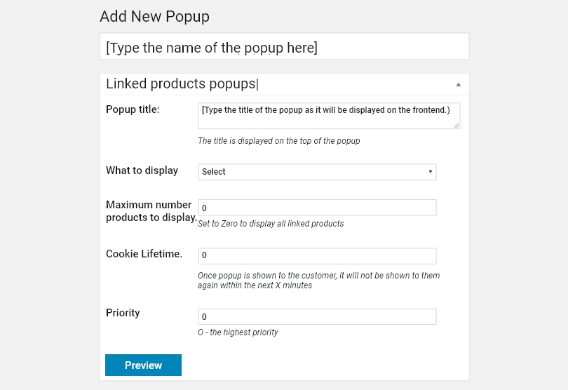 Create New Popup