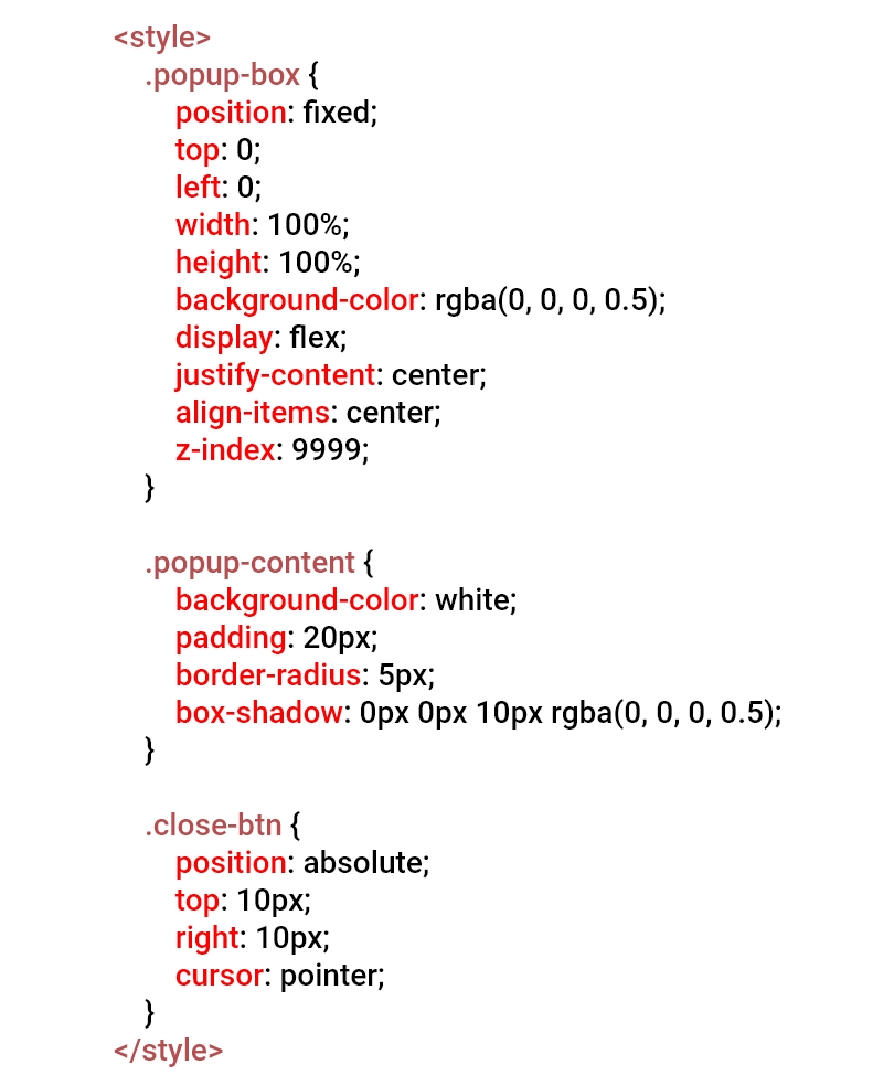 section of the HTML
