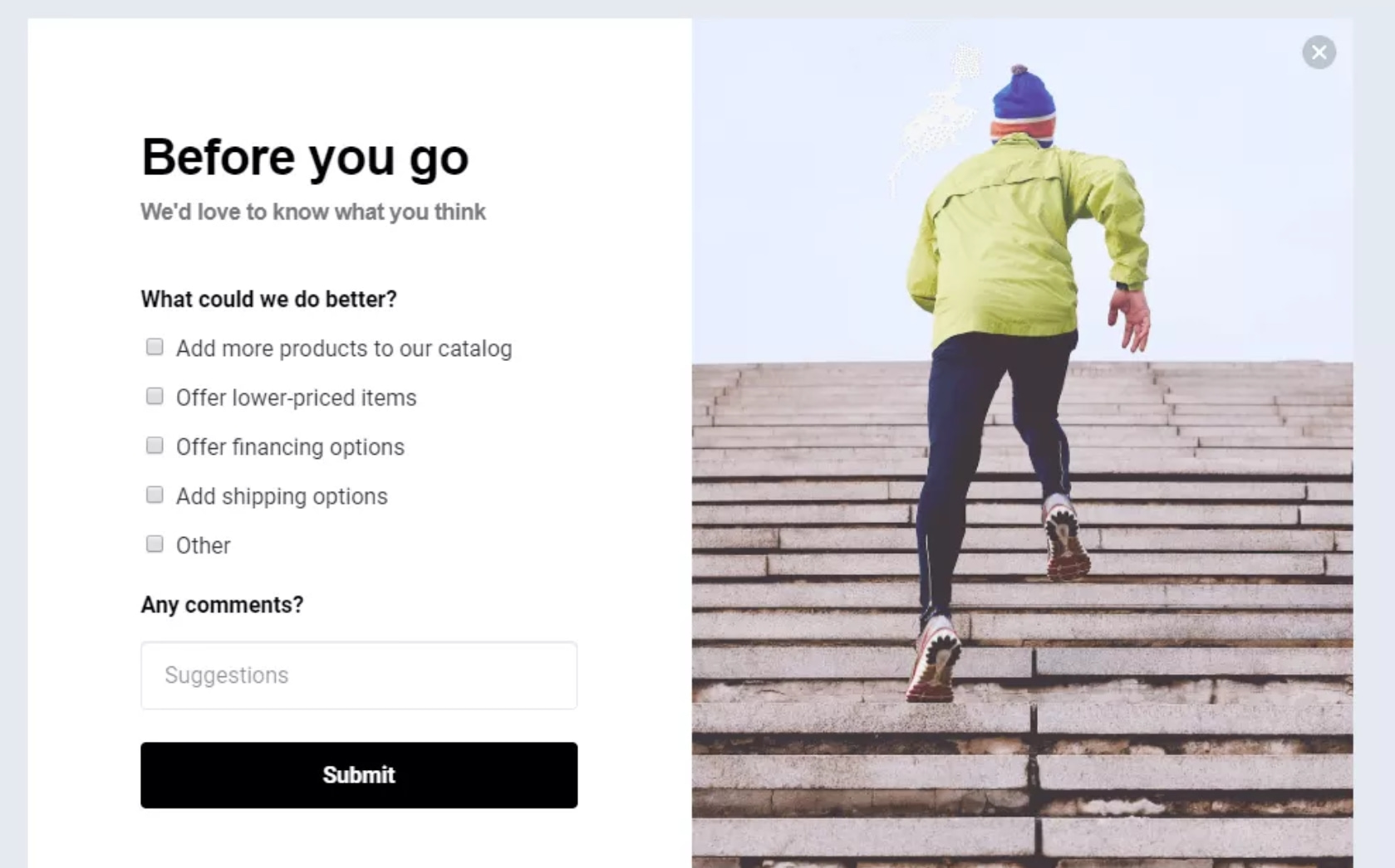 User Survey Popups for Personalization