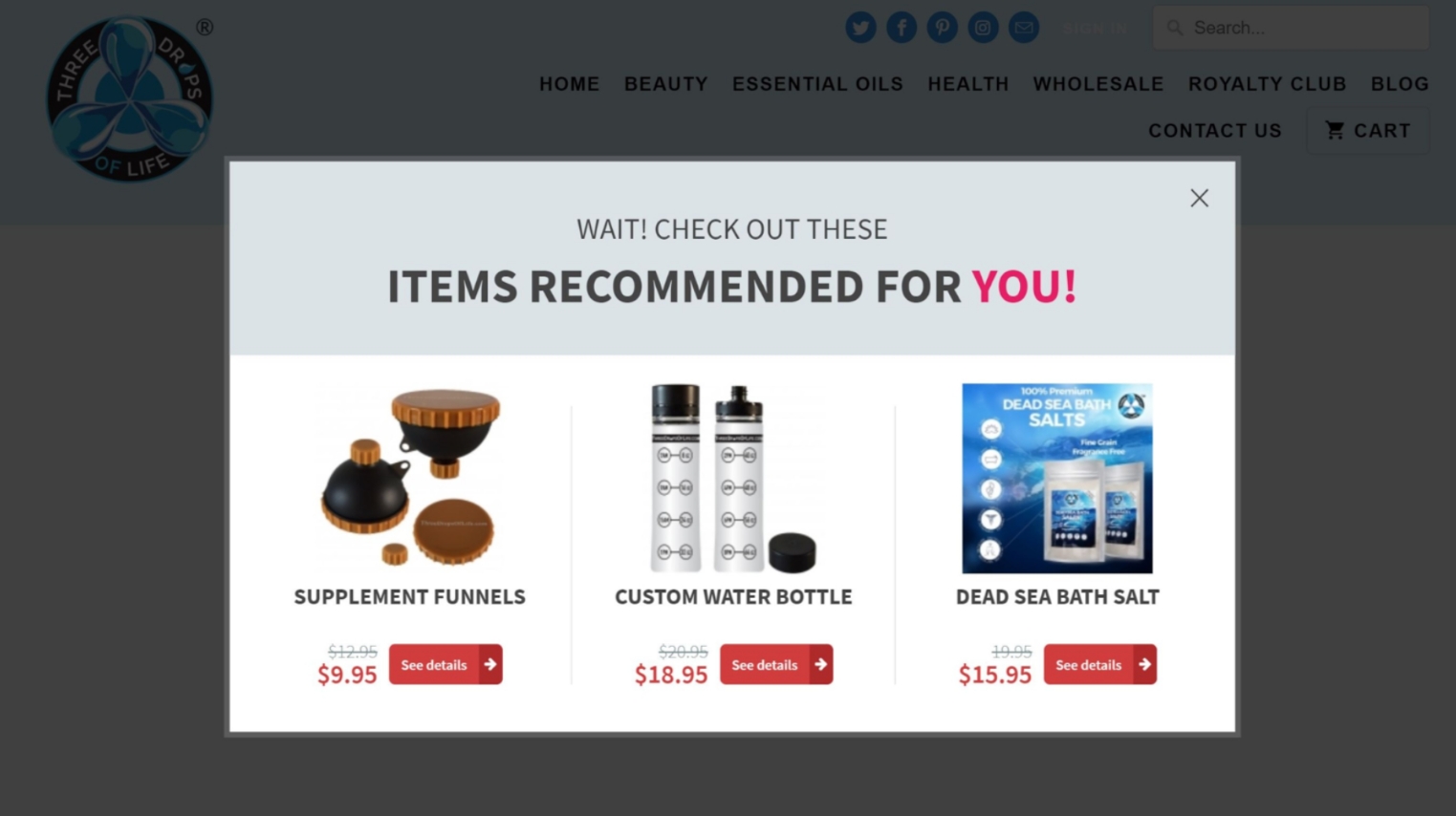 Product Recommendation Popups