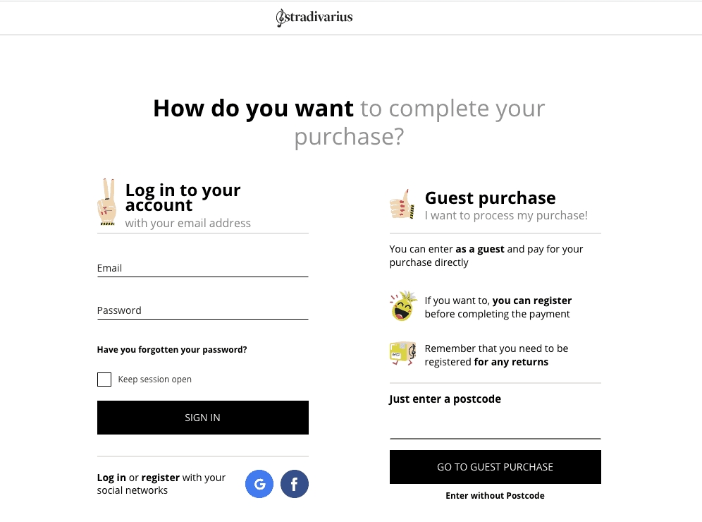 cart abandonment solutions example stradivarius