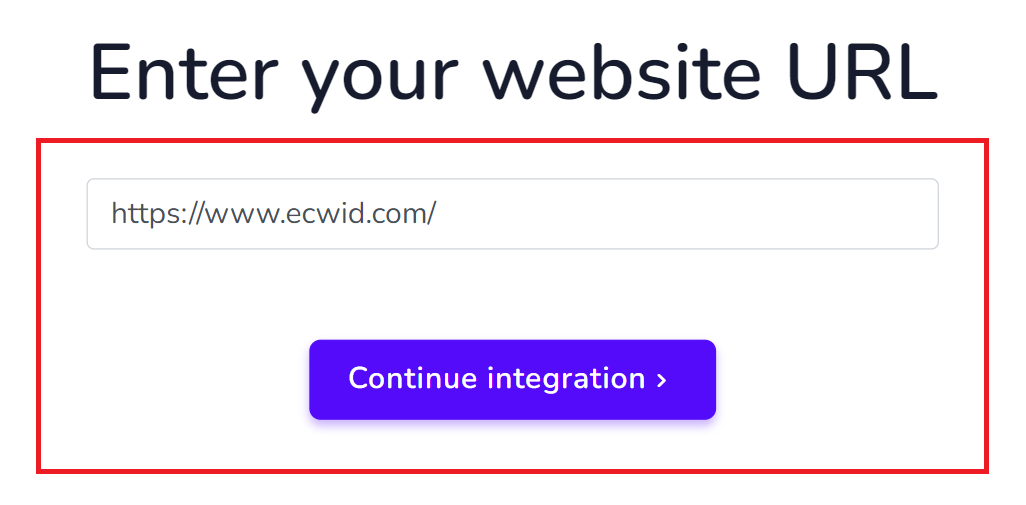 Enter your website URL and click on continue