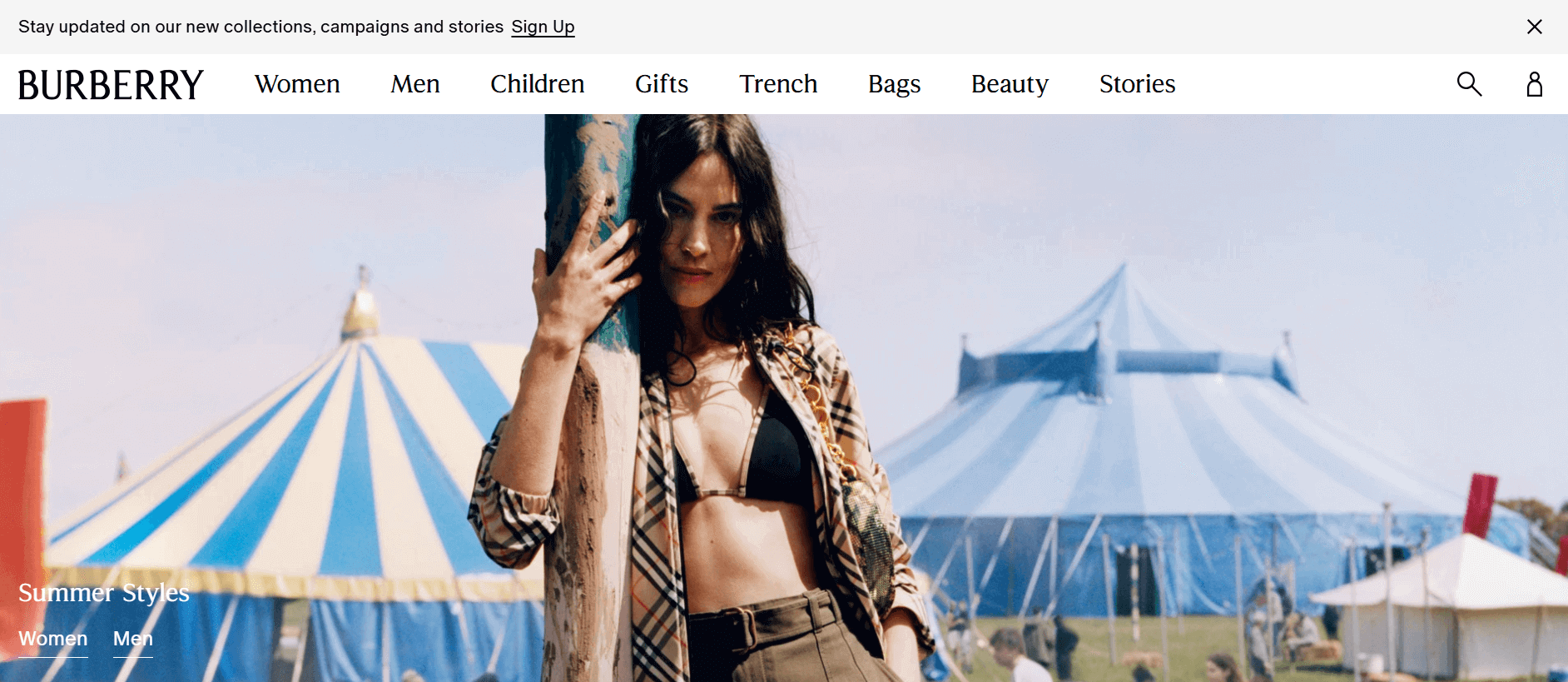 Burberry signup popup