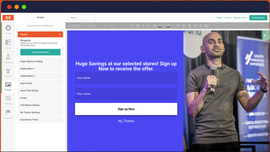 HelloBar Dashboard