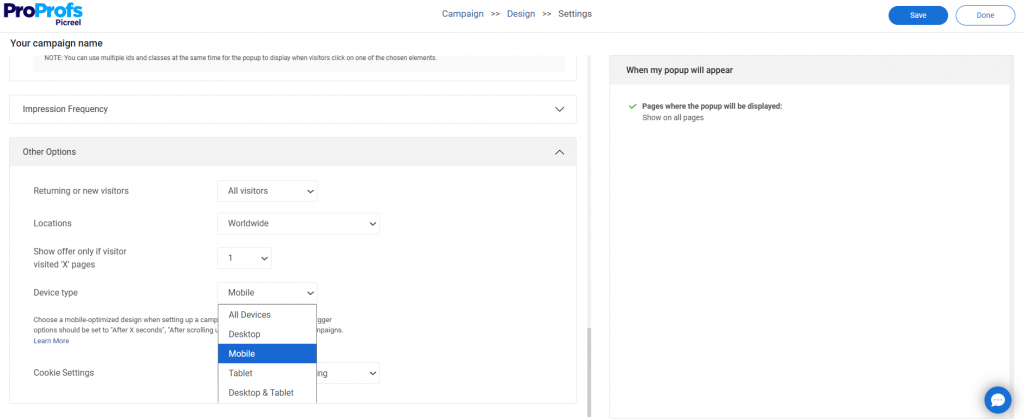 Popup mobile optimization