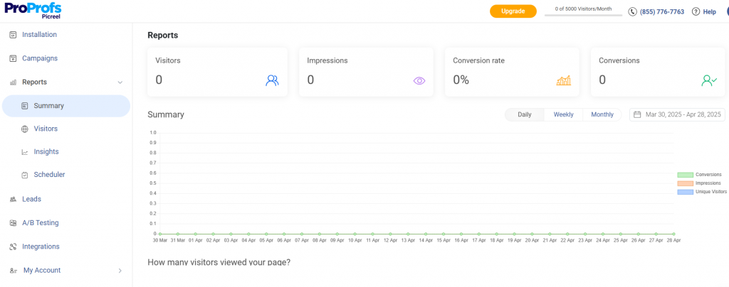 email capture popup analytics