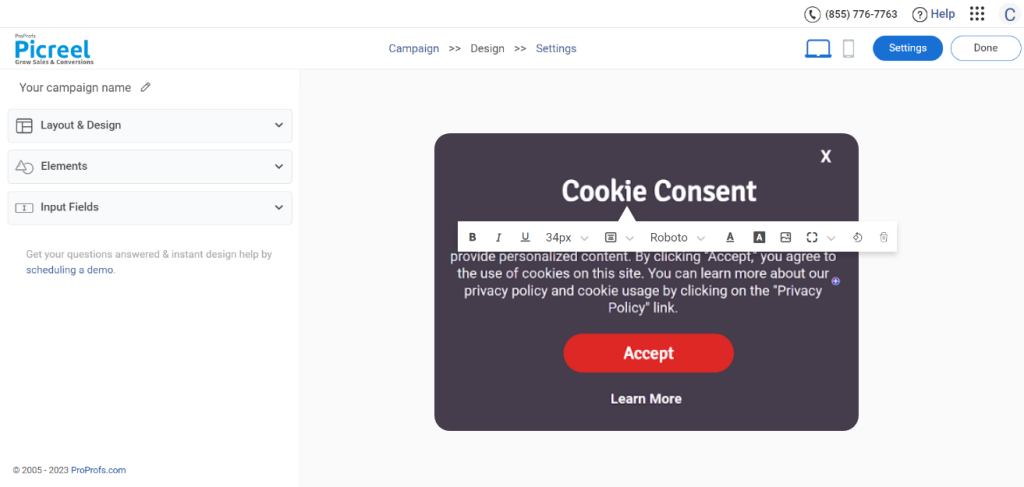 WordPress Cookie Popup