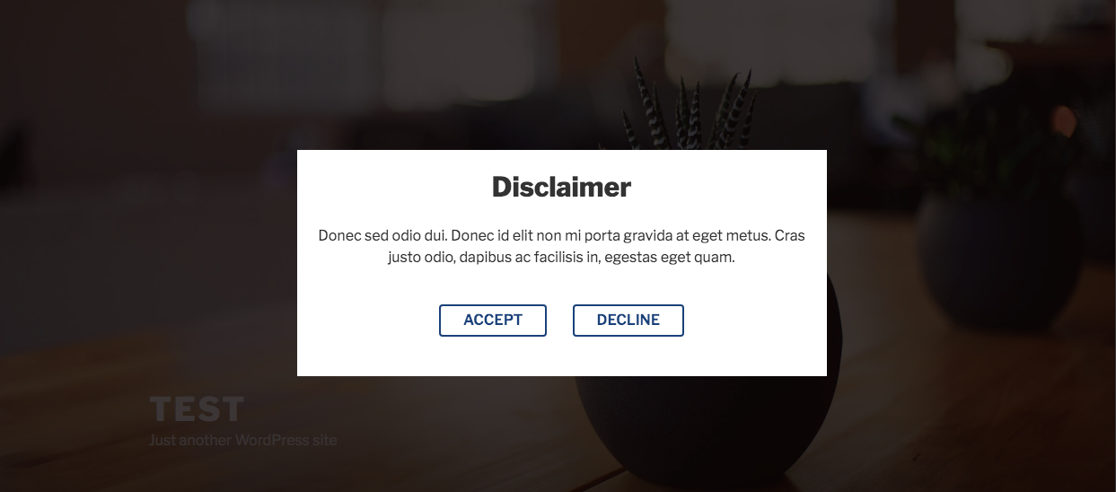 clear close option for general disclaimers