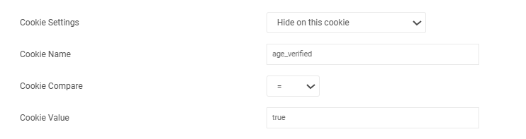 Cookies Popup Settings