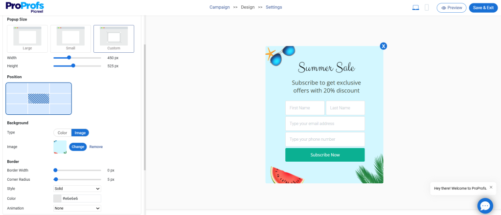 IFrame Popup design Picreel