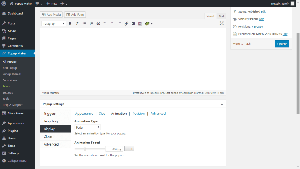 Popup Maker Dashboard