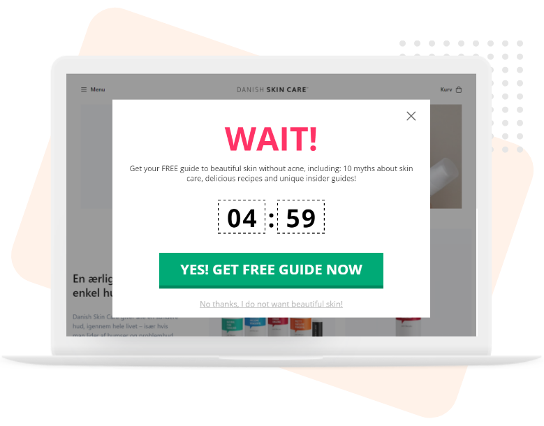  picreel popup used by danish skin care 