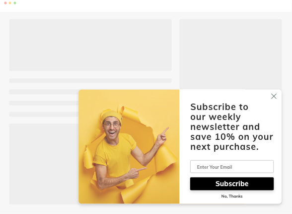 Newsletter signups for special deals